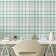 thumbnail image 3 of Ambesonne Muted Colors Peel & Stick Wallpaper for Home, Pastel Plaid Layout, 13"x36", Cadet Blue Beige, 3 of 6