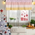 thumbnail image 6 of Colorful Stripe Valances for Windows, Decorative Rod Pocket Window Valance Curtains, Modern Pink Red Yellow Vertical Striped Short Curtain Drapes for Kitchen/Living Room, 2 Panels, 54" W x 18" L, 6 of 8