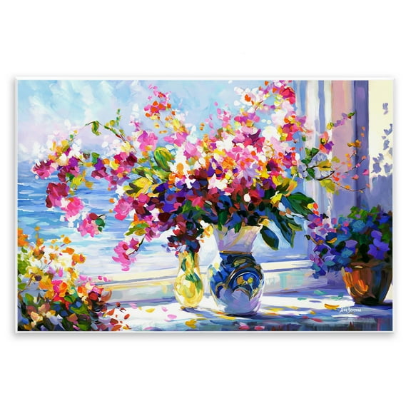 Stupell Industries Morning Sun Blooms Botanical & Floral Painting Unframed Art Print Wall Art, 15 x 10