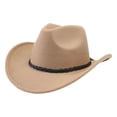 thumbnail image 3 of Sunshuilll Western Cowboy Hat Fedora for Casual Wear, Beige, One Size, 3 of 3