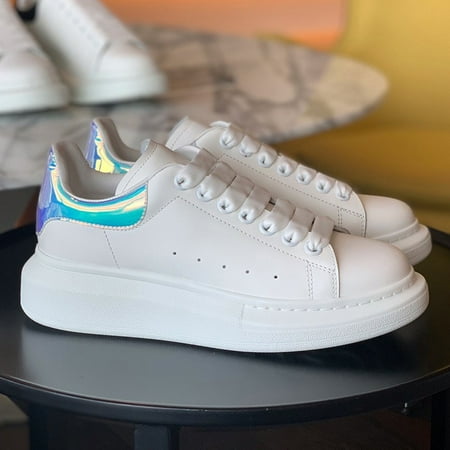 

NEWCE High-end McQueen white shoes 2023 new breathable genuine casual all-Match platform platform couple‘s height increasing sneakers for women