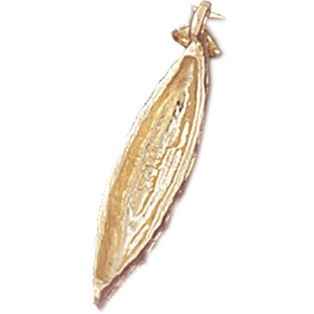 14K Yellow Gold 3D Canoe Pendant - 27 mm
