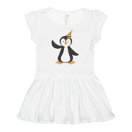 

Inktastic Cute Penguin Baby Penguin Penguin with Party Hat Girls Baby Dress