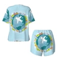 thumbnail image 5 of Lsque Dreaming Travel Women's Short-Sleeved Pajama Set - 2 Piece Soft and Lightweight Sleepwear Set-XX-Large, 5 of 9