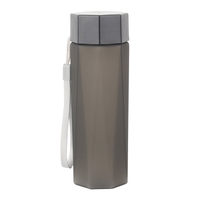 Botella de agua deportiva irrompible de 380 ml, color negro, a prueba de fugas, portátil y apta para viajes, para aventuras al aire libre