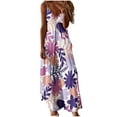 thumbnail image 1 of Robe Maxi pour Femmes Sans Manches à Col en V, Robe d'Été à Fleurs pour la Plage, Robe Décontractée Ample Bohème Longue, 1 of 4