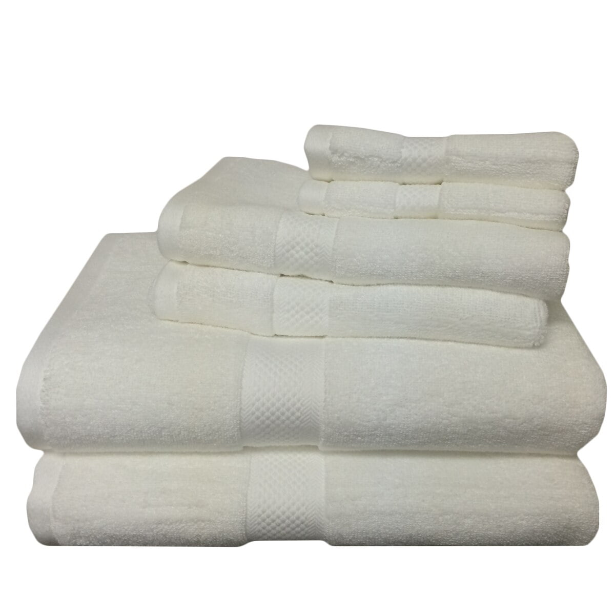 Ultra-Soft Bamboo Cotton Blend Towel Set 6-Piece Solid Hypoallergenic Towels 