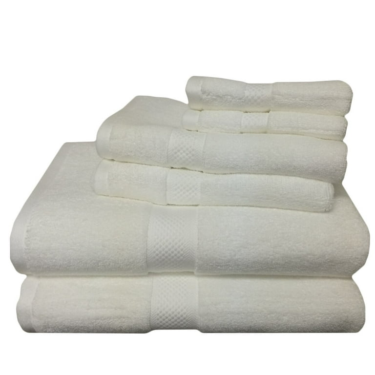 White Luxury Bamboo Blend Towel Set of 6