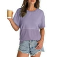 thumbnail image 6 of Fanxing Summer Tops Plus Size Women Trendy Purple Patchwork Summer Tops Comfort Breathable Crewneck Tees Shirts, 6 of 8