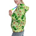 thumbnail image 2 of Daiia Avocado Green Striped Pattern Women's Fashion Hoodies & Sweatshirts with Kangaroo Pocket Hooded Sweatshirt with Eye-catching Drawstrings-XX-Large, 2 of 7