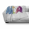thumbnail image 3 of Mia Soft Flannel Fleece Throw Blanket, Female Name Design with Origins Colorful Balloon Letters Pattern, Cozy Plush for Indoor and Outdoor Use, 70" x 90", Multicolor, by Ambesonne, 3 of 6