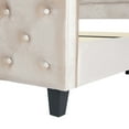 thumbnail image 6 of Christopher Knight Home Velvet Upholstered King Bed Frame with Wingback Headboard & Scroll Footboard, Beige, 6 of 13