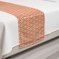 thumbnail image 2 of Scandinavian Bed Runner, Flower Like Motifs Folk Art in Tangerine Tones, Decorative Accent Bedding Scarf for Hotels Homes and Guestrooms, Twin, Burnt Sienna Sky Blue, by Ambesonne, 2 of 2