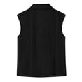 thumbnail image 5 of Women's Sleeveless Eyelet Embroidery Blouse Lapel Collar Button Shirt Dressy Casual Tank Tops Lightweight Breathable Daily Wear Black M, 5 of 5