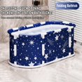 thumbnail image 6 of Thehsnt 45in Foldable Bathtub for Adult, Portable Hot & Cold Soaking Bath Tub with Sturdy Plastic Frame, Home SPA & Shower (Starry Blue), 6 of 13