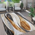 thumbnail image 2 of Gray and Brown Abstract Pattern Area Rug Retro Distressed Print Bedroom Rug Low Pile Washable Kitchen Rugs fot Living Room Patio Indoor Outdoor Soft Low Pile Carpet 3x5ft, 2 of 6