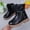 Black, variant on Girls Mid Calf Leather Boots, Little Kids Side Zipper Fashion Martin Booties, Soft Non Slip Princess Short Boots for Little Girls Daily Outdoor Wear Brown 3 Big Kids(36)