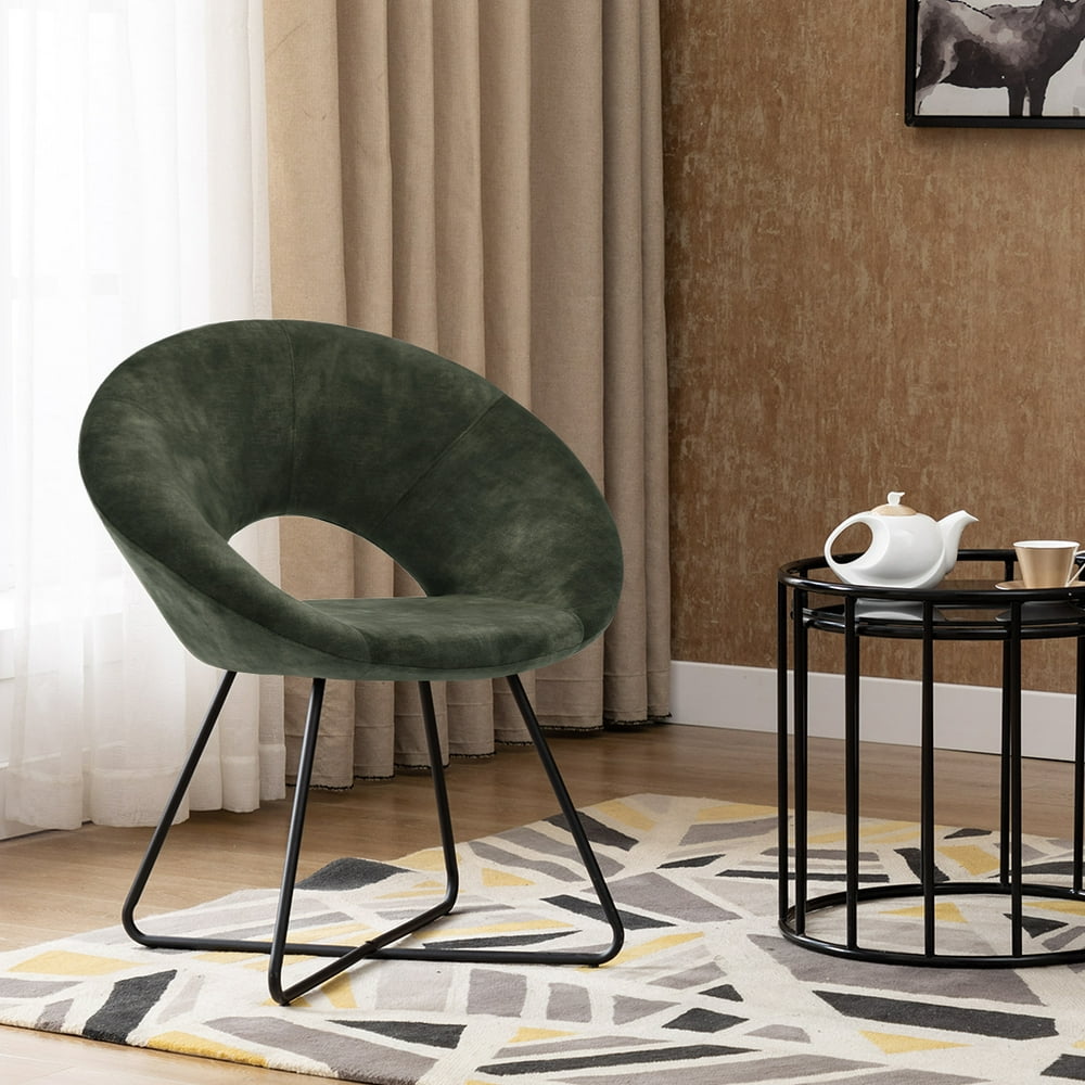 Duhome Modern Small Accent Chair Velvet Upholstered Arm Chair Green 1