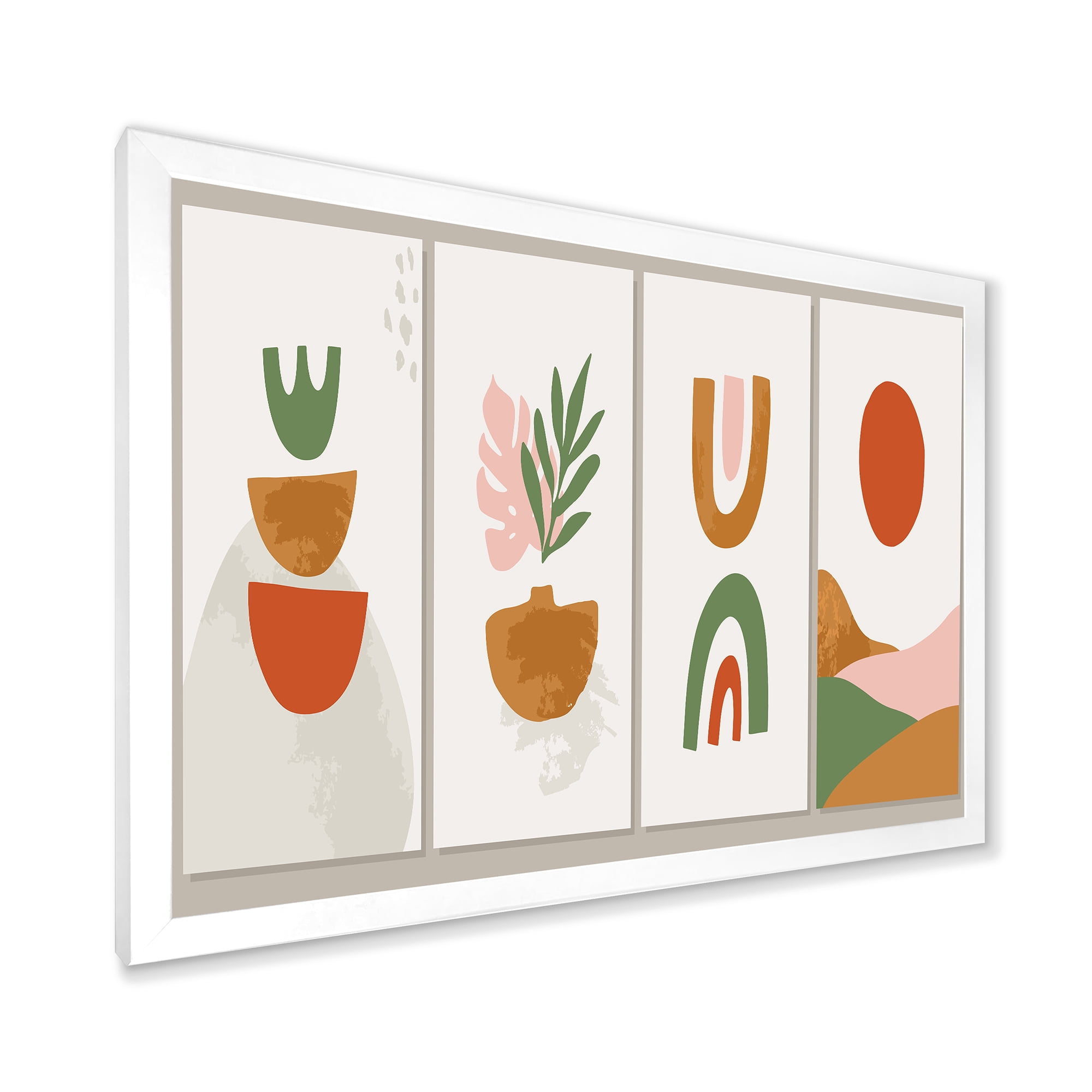 Designart 'Compostion Minimalistic of Organic Shapes VI' Modern Framed Art Print