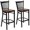 Cherry Wood Seat/Black Metal Frame, variant on Flash Furniture HERCULES Series Vertical Back Bar Stools, Mahogany Wood/Black (Set of 2)