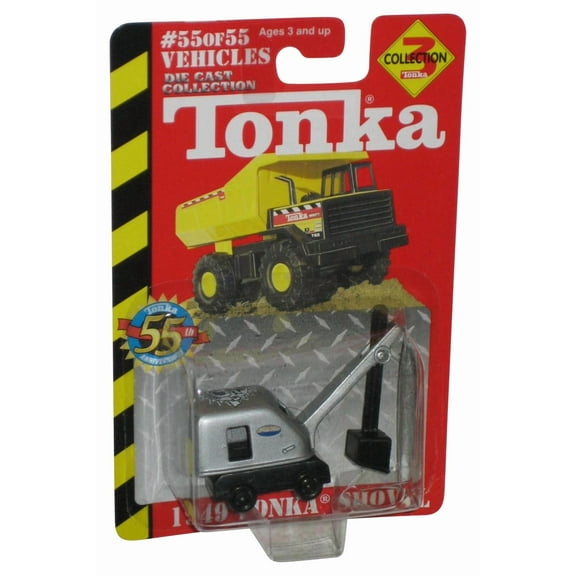 Tonka Die Cast Metal (2002) Maisto Construction Toy Silver 1949 Tonka Shovel #55/55 - (Dented Plastic)