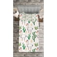 thumbnail image 3 of Ambesonne Desert Quilted Bedspread Set 2 Pcs, Llama Animal Pattern Cacti, Twin Size, Multicolor, 3 of 3