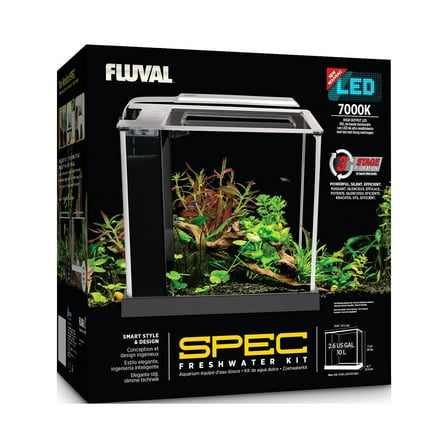 Fluval 2.6-Gallon Spec III Aquarium Starter Kit, White