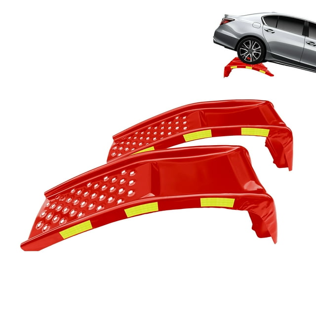 Yiwa Ensemble de Rampes pour Voiture Robustes Supporte jusqu'à 8000 Lb et Comprend Deux Rampes auto en Acier Durables avec Bandes Réfléchissantes, Chaque Rampette Mesurant 35 Pouces de long par 13 Pouces de Large par 9 Pouces de Haut, pour un Entretien Facile du Véhicule