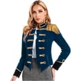 thumbnail image 2 of iiniim Veste de Jeu de Rôle Cosplay Cirque pour Femmes, Velours, Père Noël de Noël, Bleu Foncé S, 2 of 6