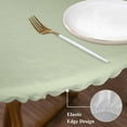 thumbnail image 4 of Sage Green Ombre Table Cloth, Round Fitted Tablecloths with Elastic Edge, Modern Gradient Abstract Art Wipeable Waterproof Table Cover for Kitchen Wedding 45-54 Inches, 4 of 4