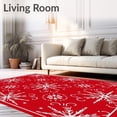 thumbnail image 2 of ODIKA 6'x9' Machine Washable Non-Slip Area Rug, Festive Snowflake Whirl Holiday Starburst with Nordic Charm High Traffic Rug with Pad, Red, 741839, 2 of 8
