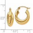 thumbnail image 4 of 14k Yellow Gold Polished Twisted Double Hoop Earrings - 12mm, 4 of 6