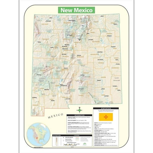 Map 762536519 Universal Nouveau Relief Ombré du Mexique Map