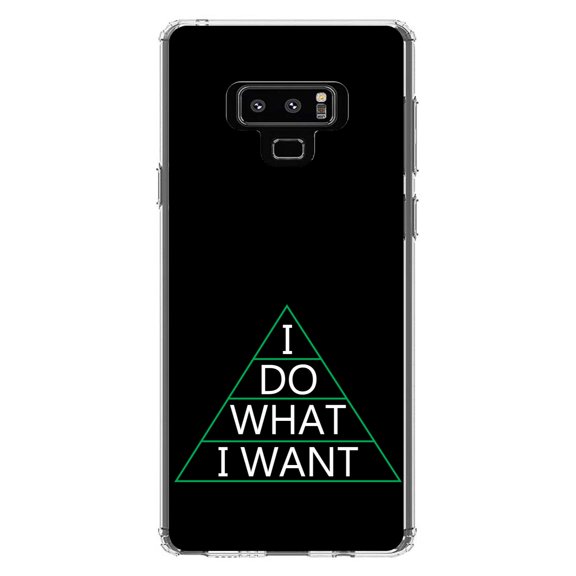 DistinctInk Clear Shockproof Hybrid Case for Samsung Galaxy Note 9 - TPU Bumper, Acrylic Back, Tempered Glass Screen Protector - I Do What I Want