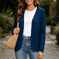 thumbnail image 2 of Admvng Cardigan for Women Open Front Lightweight V Neck Pocket Curved Hem Soft Layering Shrug Sweater, 2 of 8