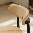 thumbnail image 2 of Dining Chair Set of 4, Upholstered Wooden Dining Chairs with Curved Back, Modern Fabric Kitchen Side Chairs, Khaki/Black, 2 of 7