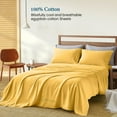 Picture of Sathi Linen 600 Thread Count  100% Cotton 4-Pcs (1-Flat Sheet +1- Fitted Sheet + 2-Pillow Cover ) Sheet set Color Gold Solid Size Full Size Deep 15 Inch  Pattern Solid 