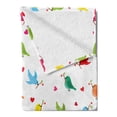 thumbnail image 2 of Birds Soft Flannel Fleece Blanket, Pattern with Flying Birds Carrying Heart Branches Love Valentines Day Inspired Print, Cozy Plush for Indoor and Outdoor Use, 70" x 90", Multicolor, by Ambesonne, 2 of 5