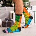 thumbnail image 7 of Vsdgher Colorful Building Blocks Unisex Crew Socks Lightweight Breathable Ventilation Ankle Socks, Mid-calf socks for Daily, 7 of 7