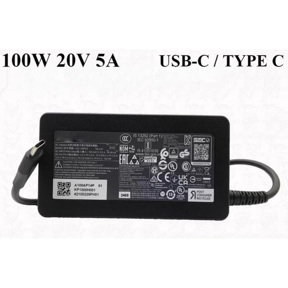100W 20V 5A USB-C Charger Type C AC Adapter for Chicony A22-100P2A Power Supply