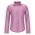 thumbnail image 6 of Asxite Men Plus Size Summer Tops Collared Long Sleeve Breathable Crinkle Texture Solid Button Down Shirts, 6 of 7