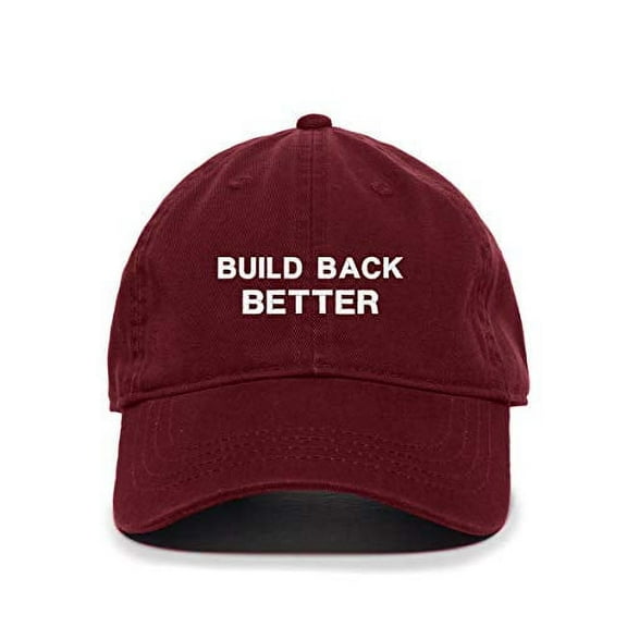 Build Back Better Joe Biden Election 2020 Baseball Cap Embroidered Cotton Adjustable Dad Hat Burgundy