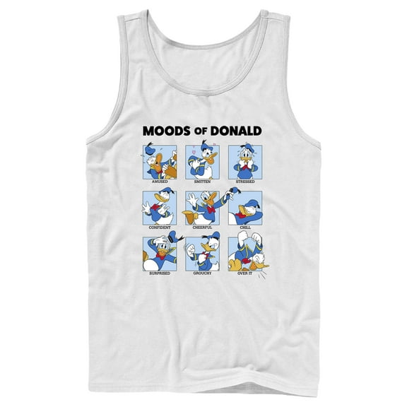 Men's Mickey & Friends Moods of Donald Duck Tank Top White 2X Large