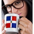 thumbnail image 2 of 3drose, Photo of Dominican Republic Flag Button, 11oz Two-tone Black Mug, 2 of 6