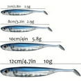 thumbnail image 4 of 5pcs/6pcs Paddle-Tail Soft Plastic Swimbaits, Artificial Reflective Wobbler Fishing Lures, Fishing Accessories, 4 of 10