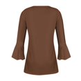 thumbnail image 4 of 3/4 Length Sleeve Tops for Women 2026 Crewneck Casual Pleated Tunic Tops Loose Fit Shirts Blouses, 4 of 5