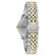 thumbnail image 3 of Bulova Reloj clásico de cuarzo con fecha y calendario de 3 manecillas y acero inoxidable dorado en dos tonos con diamantes para mujer, esfera plateada Estilo: 98P197, 3 of 5