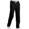 thumbnail image 1 of Pantalones largos para hombre, casuales, de moda, lisos, de pierna recta, con cordón y cintura elástica, 1 of 3