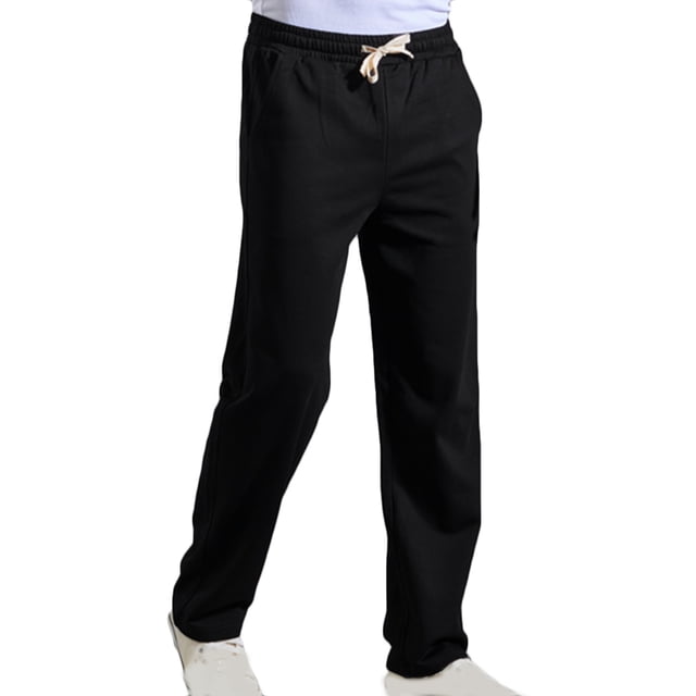 Pantalones largos para hombre, casuales, de moda, lisos, de pierna recta, con cordón y cintura elástica