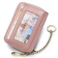 thumbnail image 1 of Imeetu RFID Credit Card Holder, Leather Women Card Case Wallet with Keychain ID Window, Pink, 1 of 8